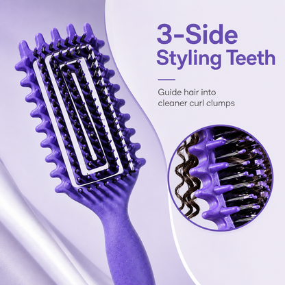 🌀 Defined Curl & Volume Styling Hair Brush – 3-Side Clumping & Detangling Brush ✨