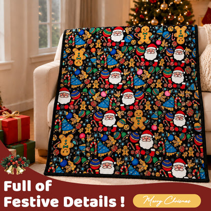 DIY Christmas Coloring Blanket 🎄 Santa & Gingerbread Man Holiday Throw