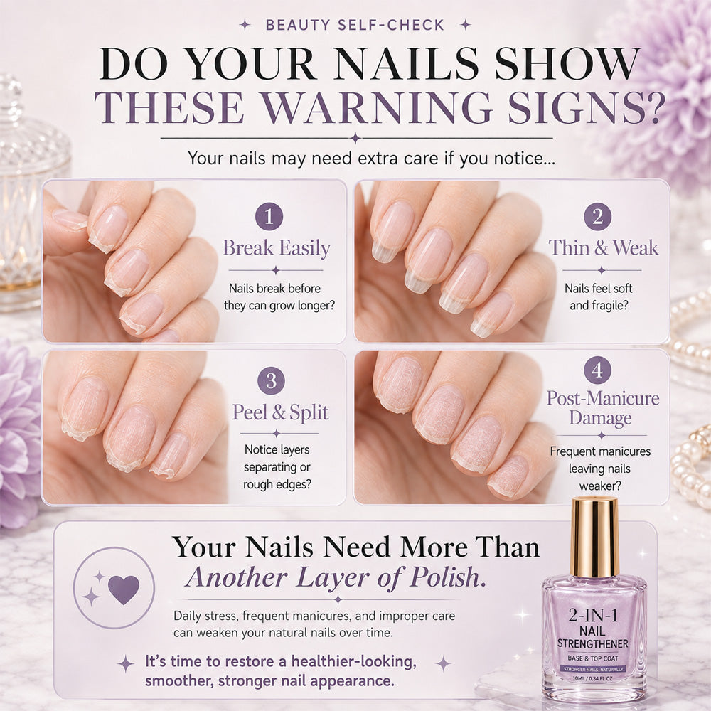 💅 40% OFF !! ⏰ Lilac Glossy Nail Strengthener – Strengthen Weak Nails & Restore Natural Shine — Devareon®