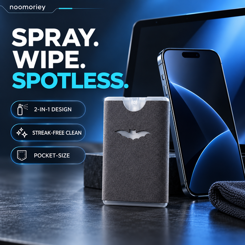 2-in-1 Portable Screen Cleaner – Spray & Microfiber Cloth