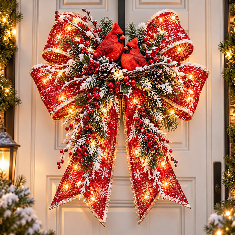 🎀🎄Big & Bright Holiday Bows – A Glowing Christmas Welcome