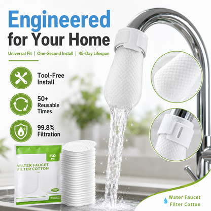 💧 50PCS Faucet Filter Bags – Reusable Fine Mesh Sediment & Rust Catcher with Adjustable Straps