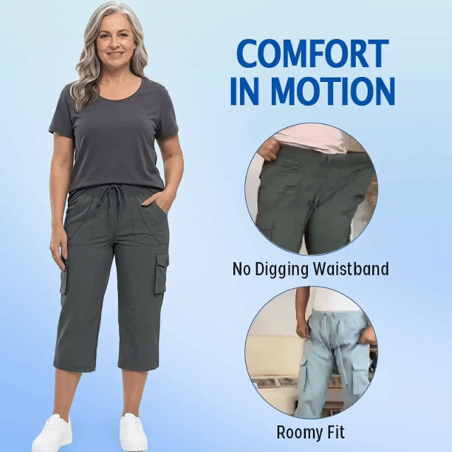 Women Cargo Capri Lightweight Hiking Cropped Pants