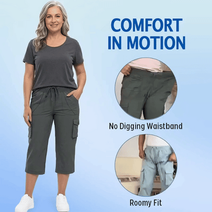 Women Cargo Capri Lightweight Hiking Cropped Pants
