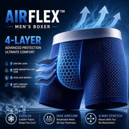 🔥 Bestseller Premium Leakproof Ice Silk Mesh Men's Boxer Briefs