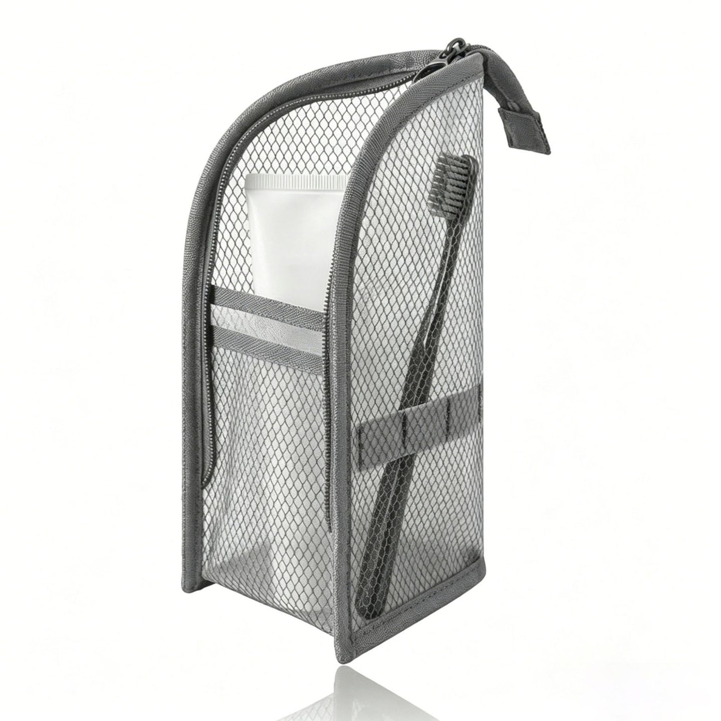 Portable Quick-Dry Mesh Toiletry Bags – Hanging Travel Organizers with Toothbrush Slots