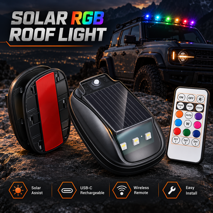 🚙 5-Pack Solar RGB Roof Strobe Light Set – Wireless & No-Drill