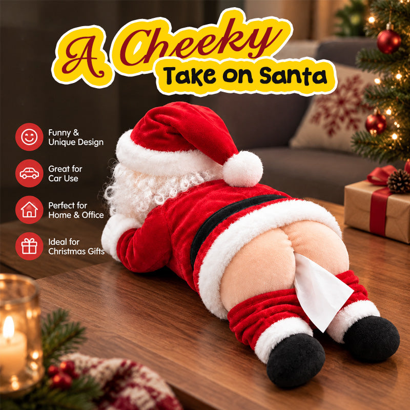 Face-down Santa design for Christmas tissue storage