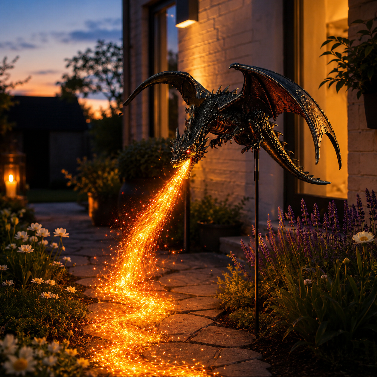 2027 Fellime®Dragon’s Ember Solar Garden Decor