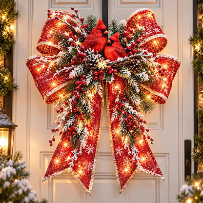 🎀 Giant Light-Up Christmas Bows – Magical Holiday Door Hangers in 6 Styles 🎄✨