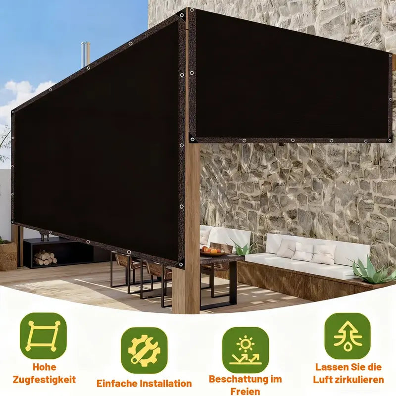 ⛅ Black 90% Blackout Fabric, 10×13ft UV Protection Shade Net with Reinforced Rivets
