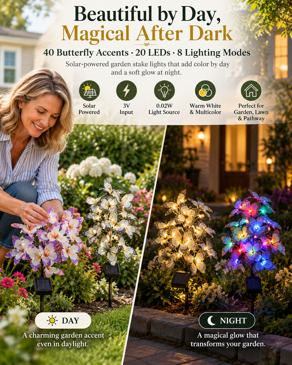 🦋✨ 50% OFF – Solar Butterfly Garden Lights | Beautiful by Day, Magical After Dark