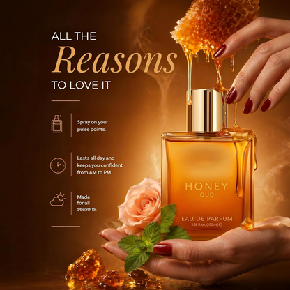 🔥 49% OFF | Honey Oud Eau de Parfum – Golden Sweetness Meets Smoky Seduction