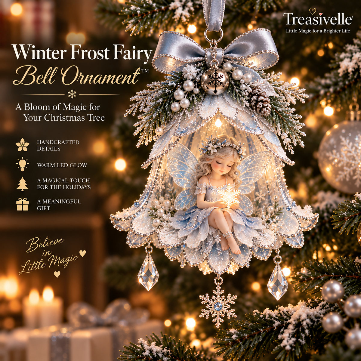 🧚‍♀️✨ Enchanted Fairy Bell Christmas Ornament
