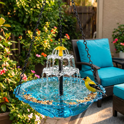 🔥🔥New Year 49% Off--Solar Cascade Hanging Bird Bath Fountain