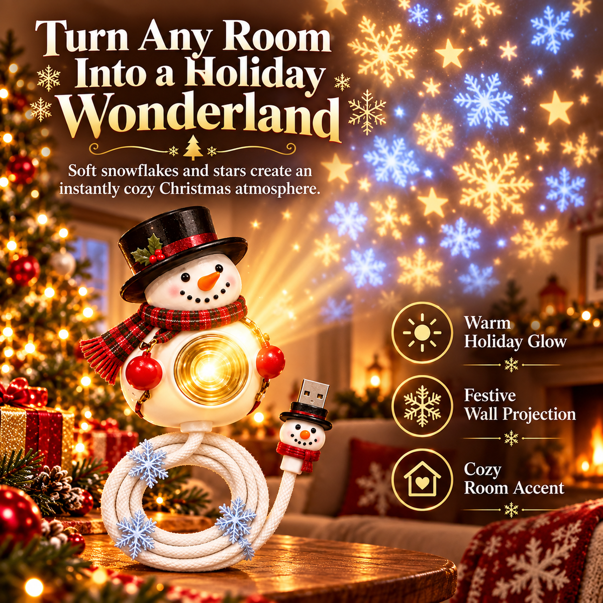⛄ Bring Home Holiday Magic — Snowman Christmas Projector Light With Festive Glow