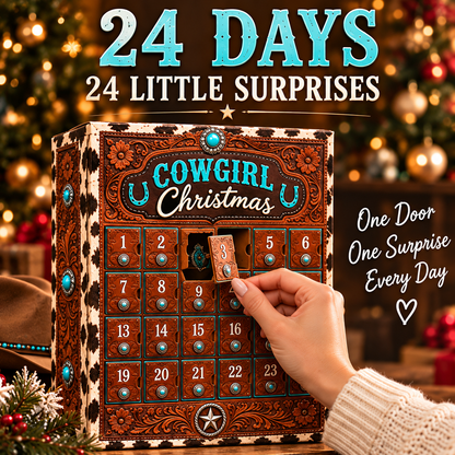 ⏳ Last Day 50% OFF-🤠24-Day Cowgirl Christmas Countdown Calendar
