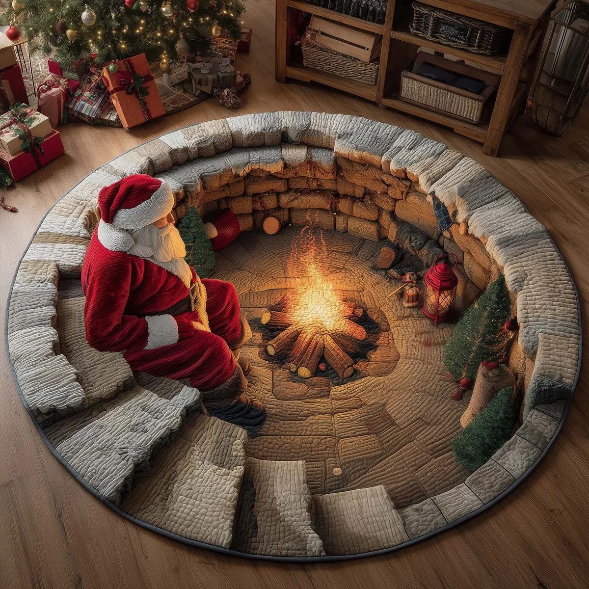 🎄 Christmas 3D Illusion Rug – Magical Holiday Portal Floor Decor