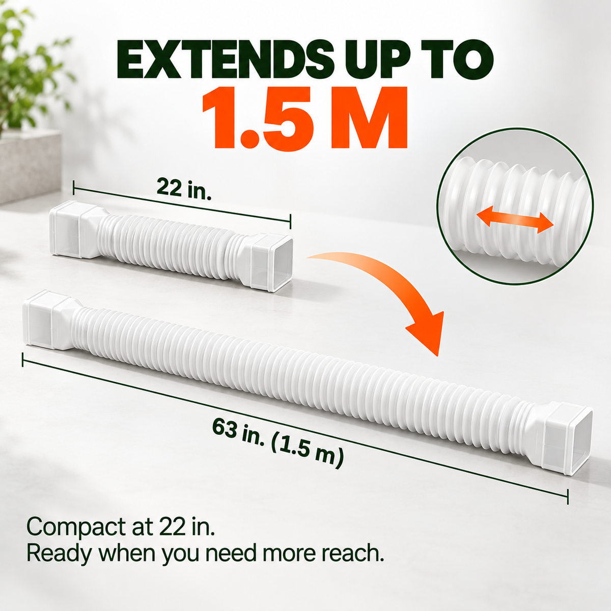 🌧️ Universal Flexible Gutter Downspout Extension Set (2-Pack) – 1.5M Foundation Protection 🏡