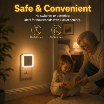 🎉6-Pack Dusk-to-Dawn LED Night Lights (Warm White, Plug-In)