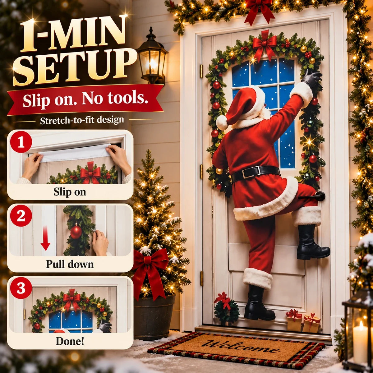 Magical Christmas Door Cover & Holiday Party Banner 🎄