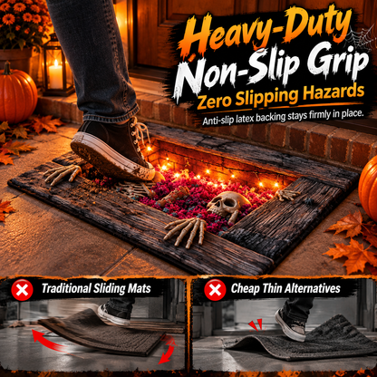 Halloween 3D Pit Illusion Welcome Mat - Non-Slip Horror Door Mat 🎃