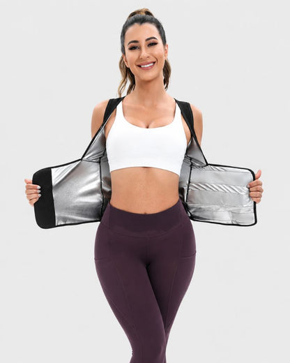 Zip-Up Sauna Sweat Compression Waist Trainer Vest