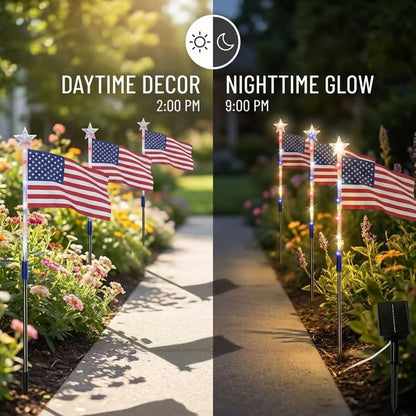 🔥250th Independence Celebration: 49% OFF🔥8 Solar American Flag Pathway Lights💫