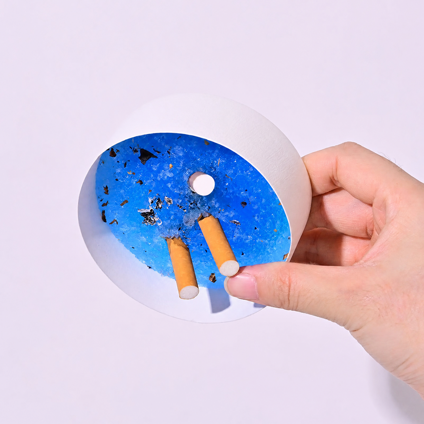 Disposable Ashtray 25-Pack, Portable & Eco-Friendly Paper Ashtrays with Deodorizing Smokeless Gel, for Indoor Outdoor Use, Travel, Car Cup Holder, Parties and Camping