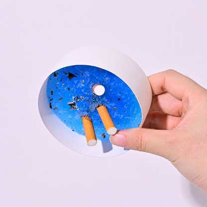Disposable Ashtray 25-Pack, Portable & Eco-Friendly Paper Ashtrays with Deodorizing Smokeless Gel, for Indoor Outdoor Use, Travel, Car Cup Holder, Parties and Camping