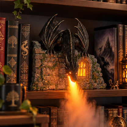 🐉 Dragon Castle Aromatherapy Humidifier – Fantasy Fire-Breathing Mist Decor!