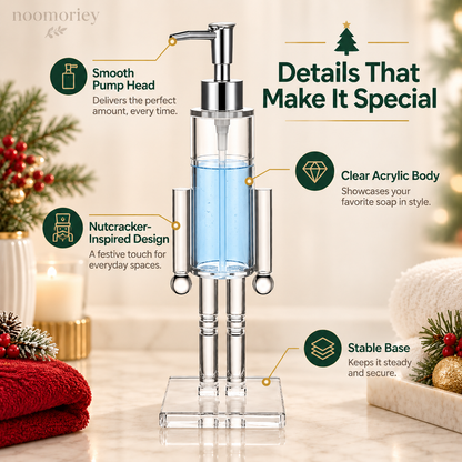 🎄 Nutcracker Soap Dispenser — Festive Holiday Bathroom Decor