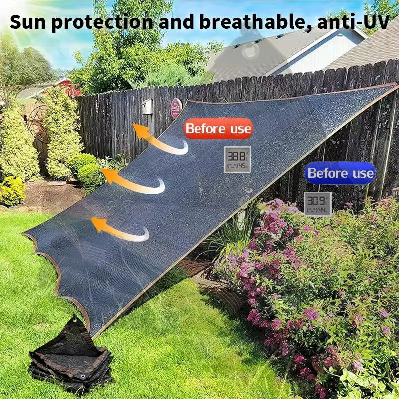 90% Blackout Cloth (Black) - 10 x 13ft UV-Resistant Shade Net
