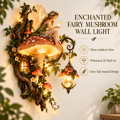 ✨ Enchanted Mushroom Fairy Wall Light 🍄🌿
