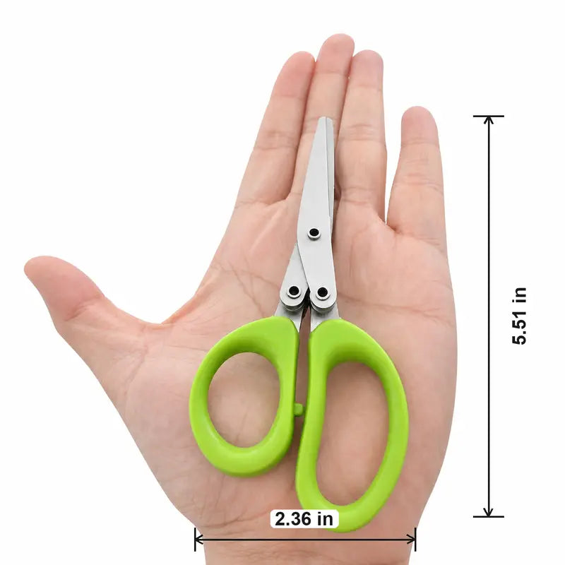 Stainless Steel 5 Blades Scallion Cutter Scissors