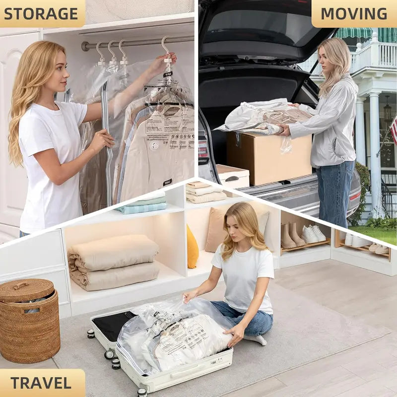 👔💨Hanging Vacuum Storage Bags Space Saver Bags