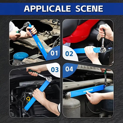 Offset Extension Wrench, Impact Ready Wrench Extender, with 1/2", 1/4" and 3/8" Square Drive Adapters