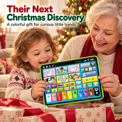 🎁 Trilingual Kids Learning Tablet Toy – English, Spanish & French with Music & Interactive Play– A Colorful Christmas Gift 🎁