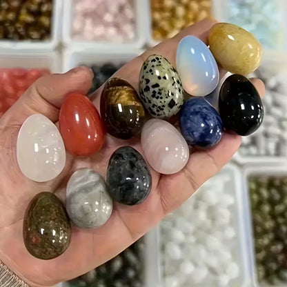 🌈 10Pcs Easter Egg Stones | Crystal Polished Gemstone Eggs | DIY Home Decor Accents | Unique Birthday & Holiday Gifts for Family 🎁✨