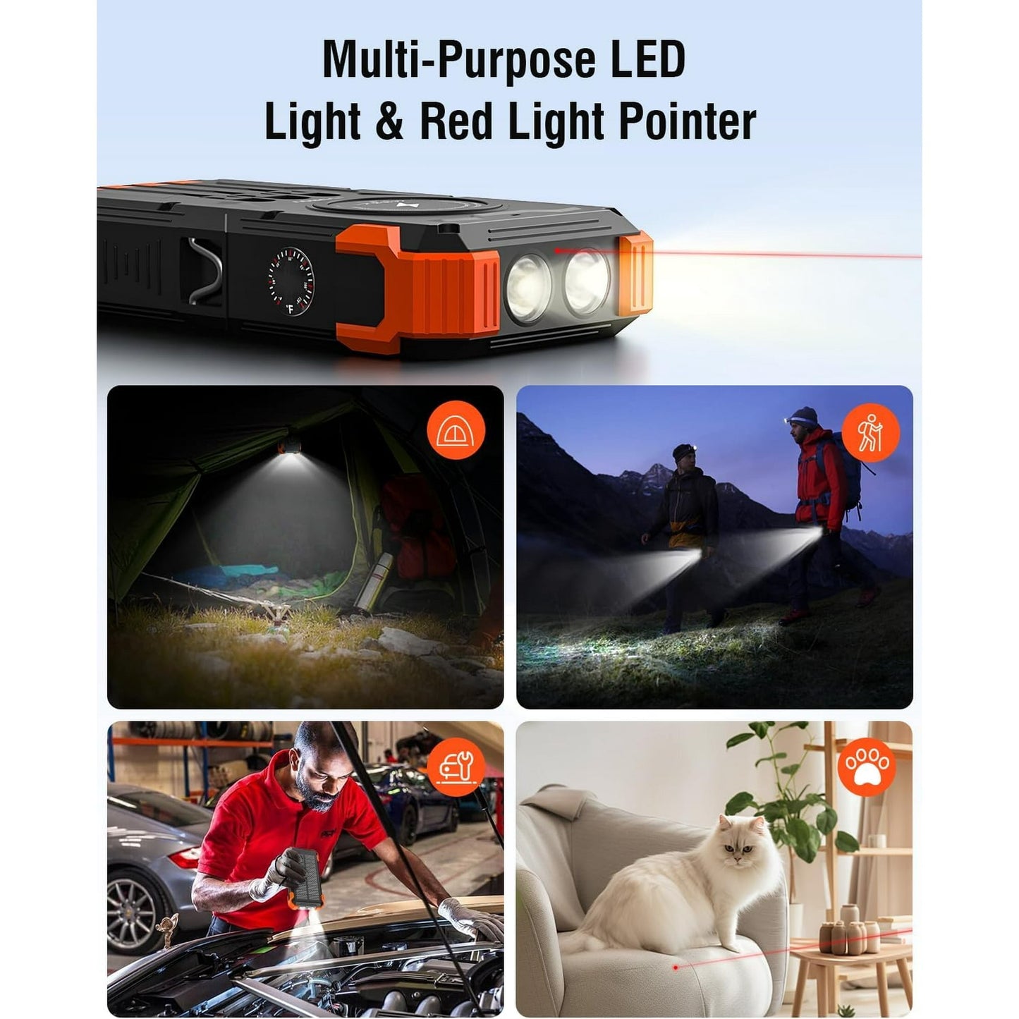 2026 Must-Have: Massive Capacity Power Bank for Emergency & Survival（49800mAh Solar Charger Power Bank with 4 Cables）