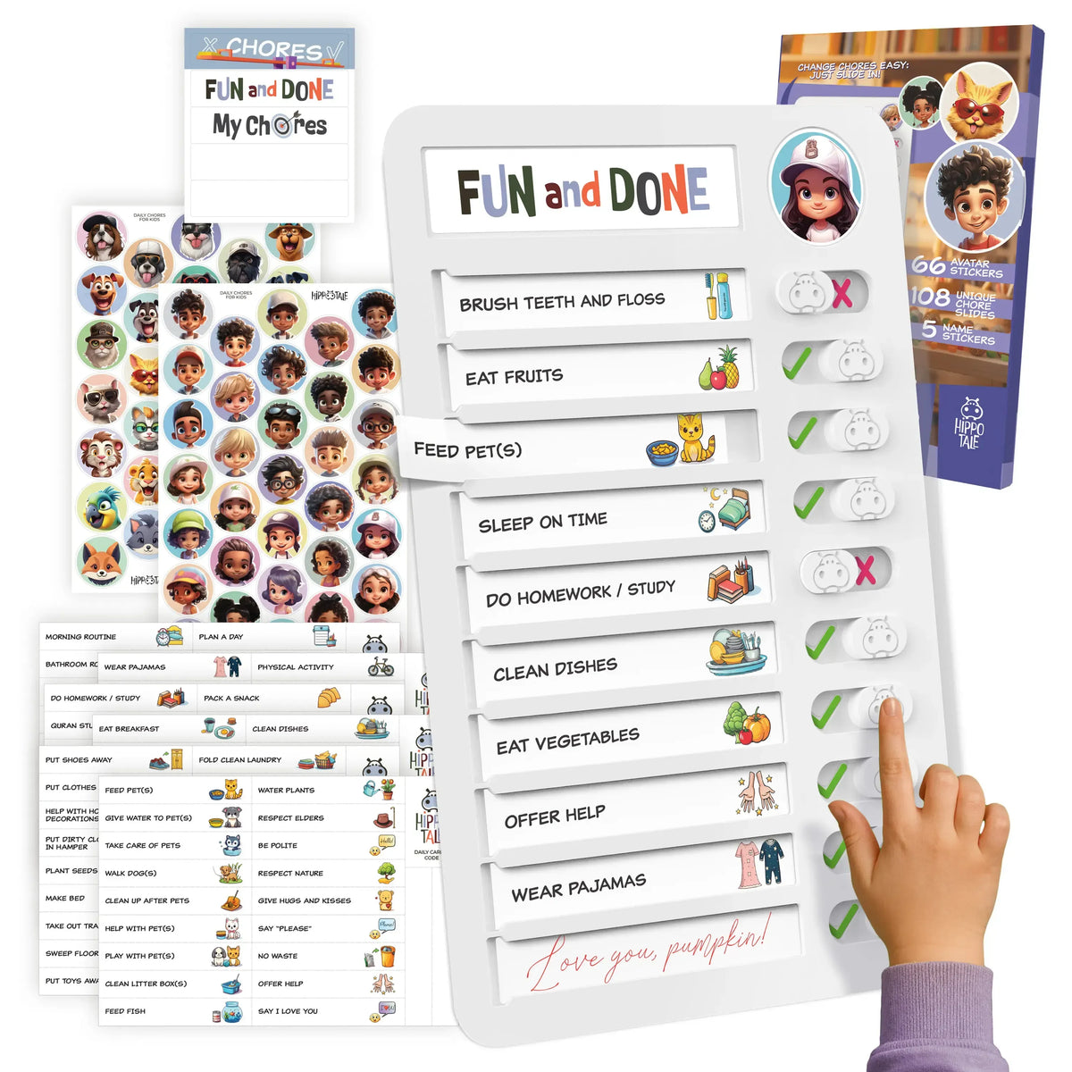 Magnetic Kids Daily Routine Chore Chart, Visual Task Board with Stickers & Icons, Autism & ADHD Kids Routine Tool