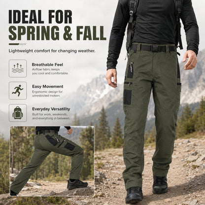 🔥Buy 2 Free Shipping👖Men's Solid Color Camouflage Printed Pocket Zipper Waterproof Tactical Work Pants