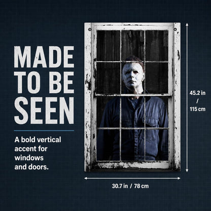 👁️ [Scare Neighbors] 3D Halloween Window Poster: Realistic Horror Scene