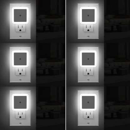 🎉6-Pack Dusk-to-Dawn LED Night Lights (Warm White, Plug-In)