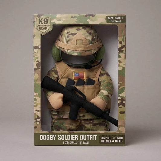 🔥Hilarious Tactical Soldier Pet Costume – Front-Facing Military Uniform for Dogs & Cats