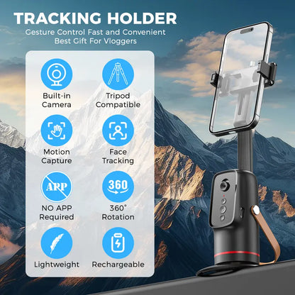 Auto Face Tracking Tripod for Smartphones & Cellphones - Gesture Control, 360-Degree Camera Mount Selfie Accessories