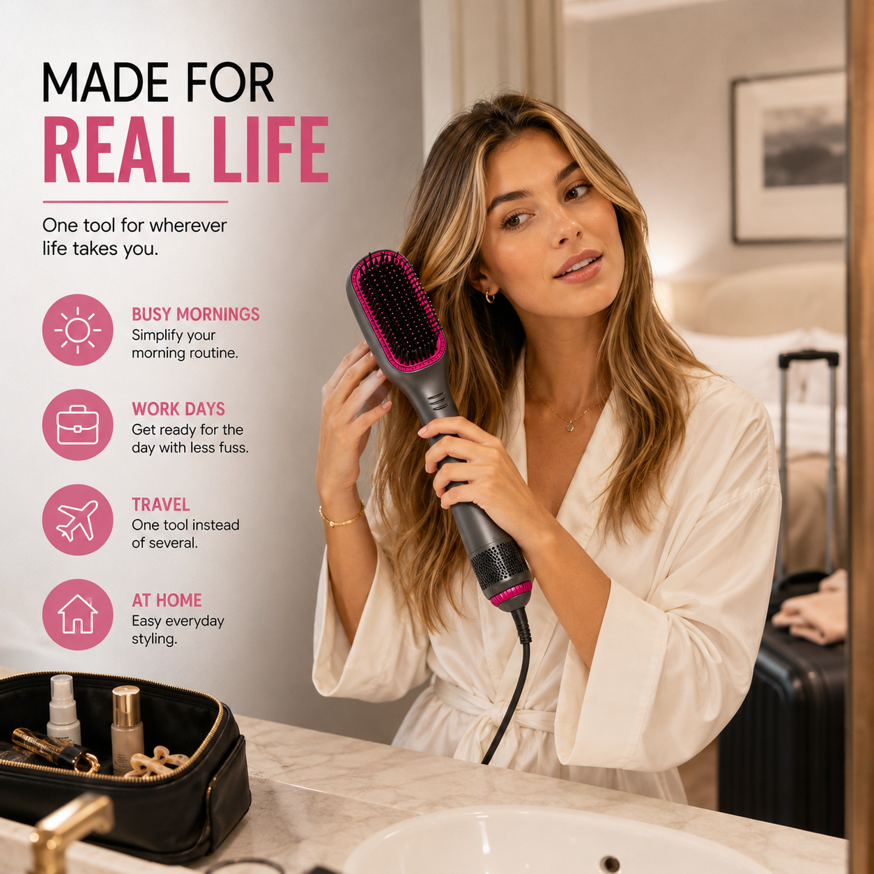 One-Step Hair Dryer and Styler All-in-One Brush for Smooth Hair