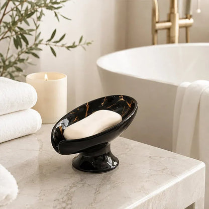 🎉 Ceramic Self-Draining Leaf Soap Dish