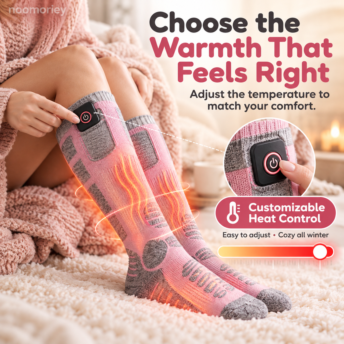 🔥 WarmStep  Rechargeable Heated Socks – Adjustable Heat for Cold Weather