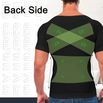 🔥 50% OFF 💪 Men's Seamless Compression Shirt – Tummy Control & Body Shaping Tee